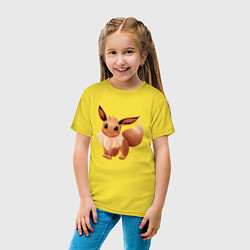 Футболка хлопковая детская Покемон Иви, цвет: желтый — фото 2