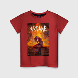 Детская футболка Джинкс объятая пламенем Аркейн Лига легенд