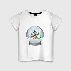 Детская футболка Снежный шар с тигром
