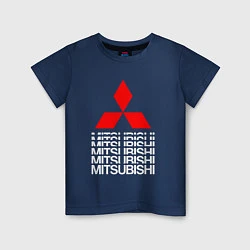 Футболка хлопковая детская MITSUBISHI МИЦУБИСИ МИТСУБИСИ МИЦУБИШИ LOGO STYLE, цвет: тёмно-синий