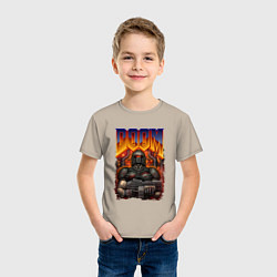 Футболка хлопковая детская DOOM 64, цвет: миндальный — фото 2