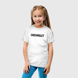 Футболка хлопковая детская Chevrolet Лого Эмблема спина, цвет: белый — фото 2