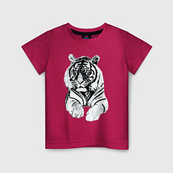 Детская футболка Тигр белый