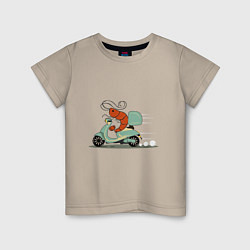 Детская футболка Креветка на мопеде