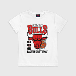 Футболка хлопковая детская Chicago Bulls NBA, цвет: белый