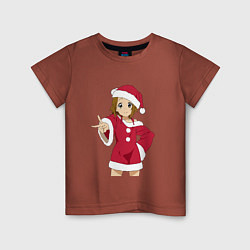 Детская футболка Анимешная девочка Санта