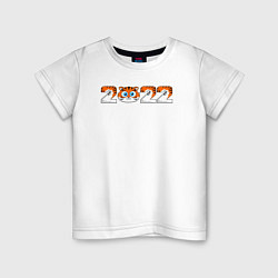 Детская футболка Надпись 2022 Год тигра