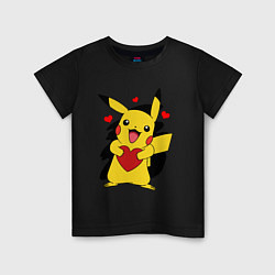 Детская футболка ПИКАЧУ И СЕРДЕЧКО POKENON PIKACHU LOVE