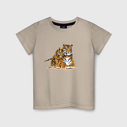 Детская футболка Тигрица с игривым тигрёнком