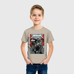 Футболка хлопковая детская Metallica - cool dudes!, цвет: миндальный — фото 2
