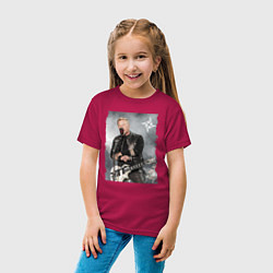 Футболка хлопковая детская James Alan Hetfield - Metallica vocalist, цвет: маджента — фото 2