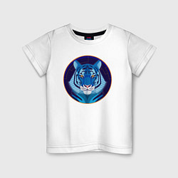 Детская футболка Голубой водяной тигр символ 2022 года