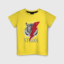 Футболка хлопковая детская Тигр - Настоящий хищник Strike, цвет: желтый