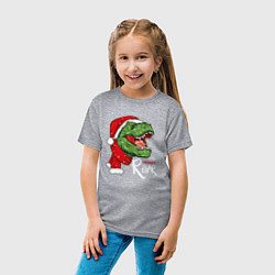 Футболка хлопковая детская T-rex Merry Roar, цвет: меланж — фото 2