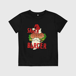 Футболка хлопковая детская Santa Burger, цвет: черный