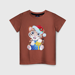 Детская футболка Новогодний тигр!