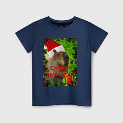 Детская футболка Капибара happy new year capybara новый год
