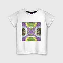 Детская футболка Коллекция Фрактальная мозаика Фиолетово-зеленый Кв