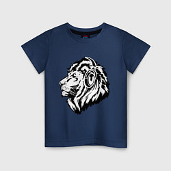 Детская футболка Лев в наушниках