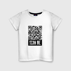 Футболка хлопковая детская QR Scan, цвет: белый