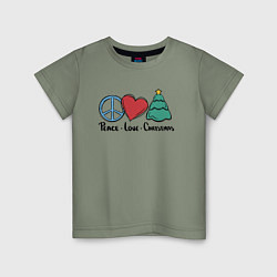 Детская футболка Peace Love and Christmas