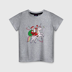 Детская футболка Дед мороз на единороге 2022