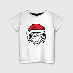 Детская футболка Тигр в новогодней шапке