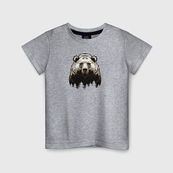 Детская футболка Медведь над лесом