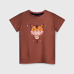 Детская футболка Прыгающий радостный тигр