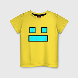 Футболка хлопковая детская GEOMETRY DASH FACE SMILE, цвет: желтый