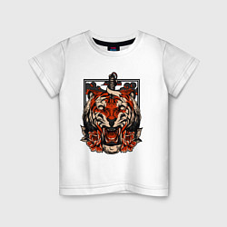Детская футболка Японский дерзкий тигр