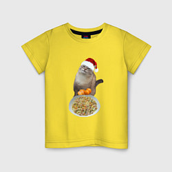 Детская футболка Новогодний кот и оливье