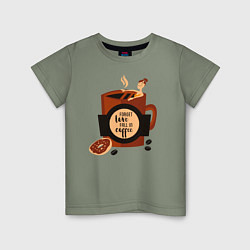 Детская футболка Девушка в чашке кофе