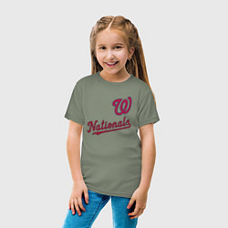 Футболка хлопковая детская Washington Nationals - baseball team!, цвет: авокадо — фото 2