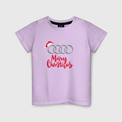 Футболка хлопковая детская AUDI MERRY CHRISTMAS, цвет: лаванда