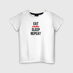 Детская футболка Eat оливье Sleep Repeat