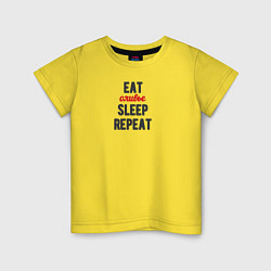 Детская футболка Eat оливье Sleep Repeat