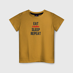 Детская футболка Eat оливье Sleep Repeat