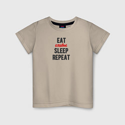 Детская футболка Eat оливье Sleep Repeat