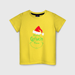Футболка хлопковая детская Гринч похититель рождества новый год, цвет: желтый
