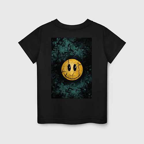 Детская футболка Смайлик на темном фоне / Черный – фото 2
