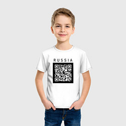 Футболка хлопковая детская QR-КОД RUSSIAN ПРИКОЛ, цвет: белый — фото 2