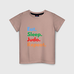 Детская футболка Eat Sleep Judo Repeat