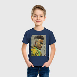 Футболка хлопковая детская Neymar Junior - Brazil national team, цвет: тёмно-синий — фото 2
