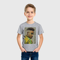 Футболка хлопковая детская Neymar Junior - Brazil national team, цвет: меланж — фото 2