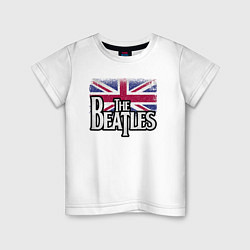 Футболка хлопковая детская The Beatles Great Britain Битлз, цвет: белый