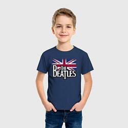 Футболка хлопковая детская The Beatles Great Britain Битлз, цвет: тёмно-синий — фото 2