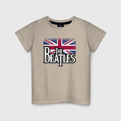 Футболка хлопковая детская The Beatles Great Britain Битлз, цвет: миндальный