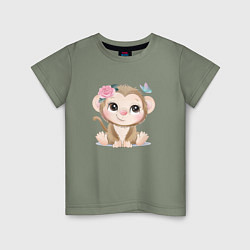 Детская футболка Обезьянка с бабочкой