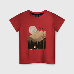Детская футболка Туристический поход в лесу